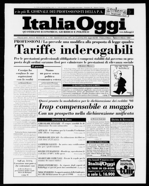 Italia oggi : quotidiano di economia finanza e politica